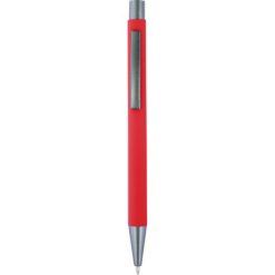 Długopis z nadrukiem Twojego logo, materiał: aluminium, guma, kolor: czerwony