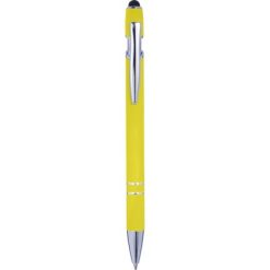 Długopis, touch pen z nadrukiem Twojego logo, materiał: aluminium, guma, kolor: żółty