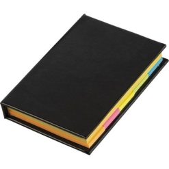 Zestaw do notatek, karteczki samoprzylepne z nadrukiem Twojego logo, materiał: papier, kolor: czarny Zestaw do notatek, karteczki samoprzylepne z nadrukiem Twojego logo, materiał: papier, kolor: czarny