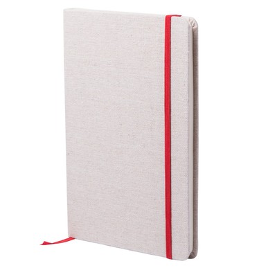 Bawełniany notatnik A5 z nadrukiem Twojego logo, materiał: bawełna, kolor: czerwony