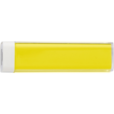 Power bank 2200 mAh z nadrukiem Twojego logo, materiał: plastik, kolor: żółty