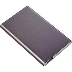 Power bank 4000 mAh z nadrukiem Twojego logo, materiał: aluminium, kolor: grafitowy Power bank 4000 mAh z nadrukiem Twojego logo, materiał: aluminium, kolor: grafitowy