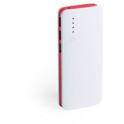 Power bank 10000 mAh, lampka LED z nadrukiem Twojego logo, materiał: plastik, kolor: czerwony Power bank 10000 mAh, lampka LED z nadrukiem Twojego logo, materiał: plastik, kolor: czerwony