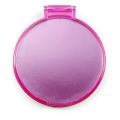 Lusterko kieszonkowe z nadrukiem Twojego logo, materiał: plastik, szkło, kolor: różowy