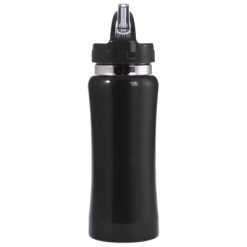 Butelka sportowa 600 ml z nadrukiem Twojego logo, materiał: metal, stal nierdzewna, stal, kolor: czarny Butelka sportowa 600 ml z nadrukiem Twojego logo, materiał: metal, stal nierdzewna, stal, kolor: czarny
