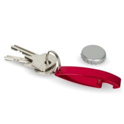 Brelok do kluczy, otwieracz do butelek | Cleo z nadrukiem Twojego logo, materiał: aluminium, kolor: czerwony Brelok do kluczy, otwieracz do butelek | Cleo z nadrukiem Twojego logo, materiał: aluminium, kolor: czerwony