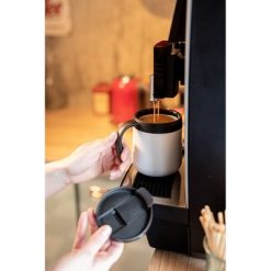 Kubek termiczny 400 ml z rączką | Wyatt z nadrukiem Twojego logo, materiał: plastik, stal nierdzewna, stal, kolor: biały Kubek termiczny 400 ml z rączką | Wyatt z nadrukiem Twojego logo, materiał: plastik, stal nierdzewna, stal, kolor: biały