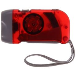 Latarka na dynamo 2 LED z nadrukiem Twojego logo, materiał: plastik, nylon, kolor: czerwony Latarka na dynamo 2 LED z nadrukiem Twojego logo, materiał: plastik, nylon, kolor: czerwony