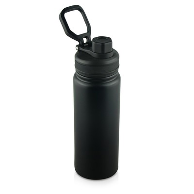 Butelka termiczna 600 ml Air Gifts | Sharon z nadrukiem Twojego logo, materiał: plastik, stal nierdzewna, stal, kolor: czarny