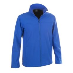 Wodoodporna i oddychająca kurtka z nadrukiem Twojego logo, materiał: poliester, soft shell, spandex, kolor: niebieski