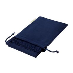 Szalik z bawełny organicznej z nadrukiem Twojego logo, materiał: bawełna, kolor: granatowy