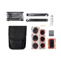 Zestaw narzędzi rowerowych 15 el. z nadrukiem Twojego logo, materiał: poliester, kolor: czarny Zestaw narzędzi rowerowych 15 el. z nadrukiem Twojego logo, materiał: poliester, kolor: czarny