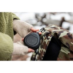 Głośnik bezprzewodowy 5W Air Gifts z karabińczykiem | Justice z nadrukiem Twojego logo, materiał: plastik, silikon, kolor: czarny Głośnik bezprzewodowy 5W Air Gifts z karabińczykiem | Justice z nadrukiem Twojego logo, materiał: plastik, silikon, kolor: czarny