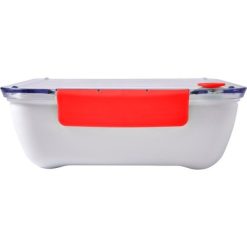 Pudełko śniadaniowe 920 ml, widelec z nadrukiem Twojego logo, materiał: pp, silikon, as, kolor: czerwony Pudełko śniadaniowe 920 ml, widelec z nadrukiem Twojego logo, materiał: pp, silikon, as, kolor: czerwony