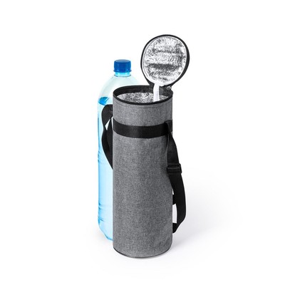 Torba termoizolacyjna RPET na butelkę z nadrukiem Twojego logo, materiał: aluminium, poliester, rpet, kolor: grafitowy