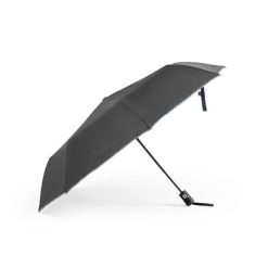 Wiatroodporny parasol automatyczny RPET, składany z nadrukiem Twojego logo, materiał: rpet, pongee, kolor: czarny