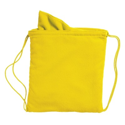 Worek ze sznurkiem, ręcznik z nadrukiem Twojego logo, materiał: microfibra, kolor: żółty
