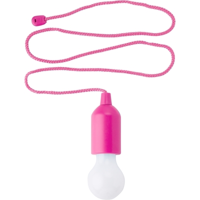 Wisząca lampka 1W LED "żarówka" z nadrukiem Twojego logo, materiał: plastik, nylon, pc, kolor: różowy