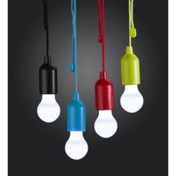 Wisząca lampka 1W LED "żarówka" z nadrukiem Twojego logo, materiał: plastik, nylon, pc, kolor: czarny Wisząca lampka 1W LED "żarówka" z nadrukiem Twojego logo, materiał: plastik, nylon, pc, kolor: czarny
