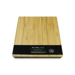 Waga kuchenna z bambusowym frontem | Beck z nadrukiem Twojego logo, materiał: plastik, bambus, kolor: drewno