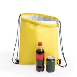 Worek termoizolacyjny ze sznurkiem z nadrukiem Twojego logo, materiał: aluminium, poliester, kolor: żółty