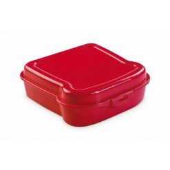 Pudełko śniadaniowe "kanapka" 450 ml z nadrukiem Twojego logo, materiał: pp, kolor: czerwony Pudełko śniadaniowe "kanapka" 450 ml z nadrukiem Twojego logo, materiał: pp, kolor: czerwony