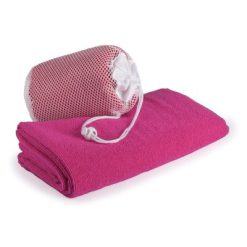 Ręcznik z nadrukiem Twojego logo, materiał: mikrofibra, kolor: różowy