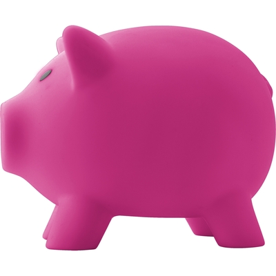 Skarbonka "świnka" z nadrukiem Twojego logo, materiał: plastik, kolor: różowy