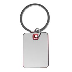 Prostokątny brelok do kluczy z nadrukiem Twojego logo, materiał: stal nierdzewna, stal, kolor: czerwony Prostokątny brelok do kluczy z nadrukiem Twojego logo, materiał: stal nierdzewna, stal, kolor: czerwony
