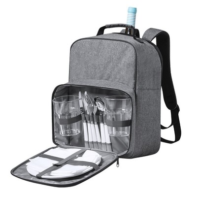 Plecak piknikowy RPET, termoizolacyjny z nadrukiem Twojego logo, materiał: poliester, peva, rpet, kolor: szary