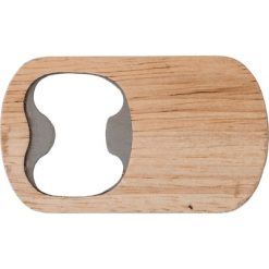 Drewniany otwieracz do butelek z nadrukiem Twojego logo, materiał: drewno, stal nierdzewna, stal, kolor: brązowy Drewniany otwieracz do butelek z nadrukiem Twojego logo, materiał: drewno, stal nierdzewna, stal, kolor: brązowy
