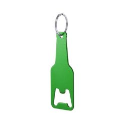 Brelok do kluczy, otwieracz do butelek "butelka" z nadrukiem Twojego logo, materiał: aluminium, kolor: zielony