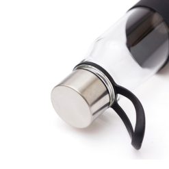 Szklana butelka 550 ml VINGA Lean z nadrukiem Twojego logo, materiał: szkło, kolor: czarny Szklana butelka 550 ml VINGA Lean z nadrukiem Twojego logo, materiał: szkło, kolor: czarny