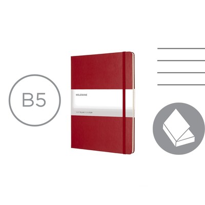 MOLESKINE Notatnik ok. B5 z nadrukiem Twojego logo, materiał: papier, pp, kolor: czerwony MOLESKINE Notatnik ok. B5 z nadrukiem Twojego logo, materiał: papier, pp, kolor: czerwony