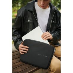 Pokrowiec na laptopa 16" z nadrukiem Twojego logo, materiał: rpet, kolor: szary Pokrowiec na laptopa 16" z nadrukiem Twojego logo, materiał: rpet, kolor: szary