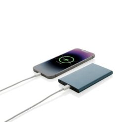 Power bank 4000 mAh z aluminium z recyklingu z nadrukiem Twojego logo, materiał: aluminium, kolor: niebieski