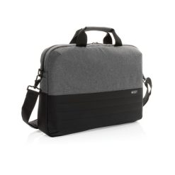 Torba na laptopa 15,6" Swiss Peak AWARE™, ochrona RFID z nadrukiem Twojego logo, materiał: pu, rpet, kolor: szary