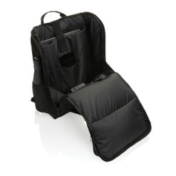 Plecak z panelem słonecznym 5W Pedro AWARE™ RPET z nadrukiem Twojego logo, materiał: rpet, kolor: czarny