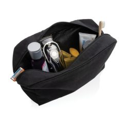 Kosmetyczka AWARE™, niebarwiona bawełna z recyklingu z nadrukiem Twojego logo, materiał: bawełna, kolor: czarny Kosmetyczka AWARE™, niebarwiona bawełna z recyklingu z nadrukiem Twojego logo, materiał: bawełna, kolor: czarny