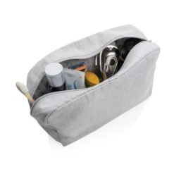 Kosmetyczka AWARE™, niebarwiona bawełna z recyklingu z nadrukiem Twojego logo, materiał: bawełna, kolor: szary Kosmetyczka AWARE™, niebarwiona bawełna z recyklingu z nadrukiem Twojego logo, materiał: bawełna, kolor: szary