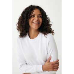 Lekki sweter Iqoniq Etosha, bawełna z recyklingu z nadrukiem Twojego logo, materiał: bawełna, kolor: biały Lekki sweter Iqoniq Etosha, bawełna z recyklingu z nadrukiem Twojego logo, materiał: bawełna, kolor: biały