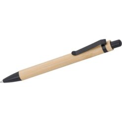 Bambusowy długopis z nadrukiem Twojego logo, materiał: metal, bambus, kolor: czarny