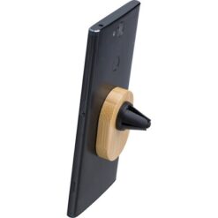 Samochodowy uchwyt do telefonu z nadrukiem Twojego logo, materiał: plastik, bambus, kolor: brązowy Samochodowy uchwyt do telefonu z nadrukiem Twojego logo, materiał: plastik, bambus, kolor: brązowy