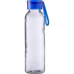 Butelka sportowa 500 ml z nadrukiem Twojego logo, materiał: szkło, silikon, ps, kolor: błękitny