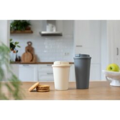 Kubek podróżny 350 ml z nadrukiem Twojego logo, materiał: pp, silikon, kolor: czarny Kubek podróżny 350 ml z nadrukiem Twojego logo, materiał: pp, silikon, kolor: czarny