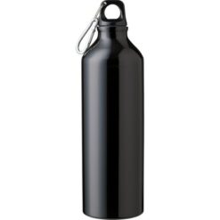 Butelka sportowa 750 ml z nadrukiem Twojego logo, materiał: metal, pp, silikon, kolor: czarny