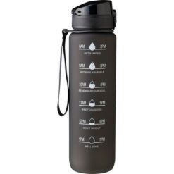 Butelka motywacyjna 1000 ml RPET z nadrukiem Twojego logo, materiał: metal, plastik, rpet, kolor: czarny Butelka motywacyjna 1000 ml RPET z nadrukiem Twojego logo, materiał: metal, plastik, rpet, kolor: czarny