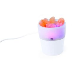 Nawilżacz powietrza, zmieniające kolor podświetlenie, kamienie z soli himalajskiej z nadrukiem Twojego logo, materiał: plastik, pc, kolor: biały Nawilżacz powietrza, zmieniające kolor podświetlenie, kamienie z soli himalajskiej z nadrukiem Twojego logo, materiał: plastik, pc, kolor: biały