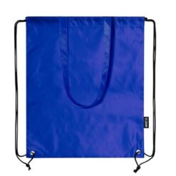 Worek ze sznurkiem RPET, torba na zakupy z nadrukiem Twojego logo, materiał: poliester, rpet, kolor: niebieski