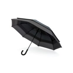 Rozszerzalny parasol 23"/27" Swiss Peak AWARE™ z nadrukiem Twojego logo, materiał: włókno szklane, rpet, kolor: czarny